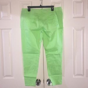 Neon green skinny stretch jeans